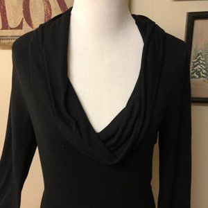 Black Sweater with Faux Fur Trim